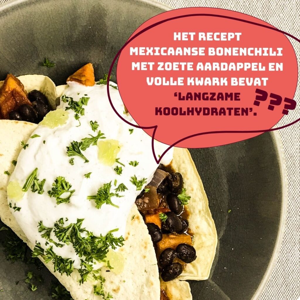 Mexicaanse bonenchili met 'langzame koolhydraten'