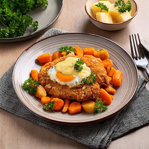 Schnitzels met pastinaak en winterpeen