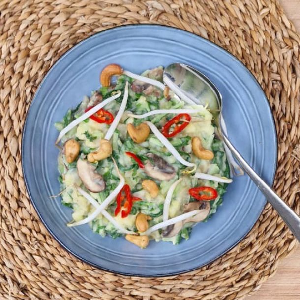 Stamppot paksoi met een Aziatische twist 